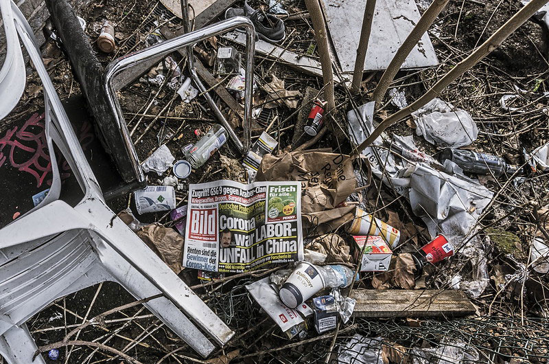 Bild newspaper amid trash