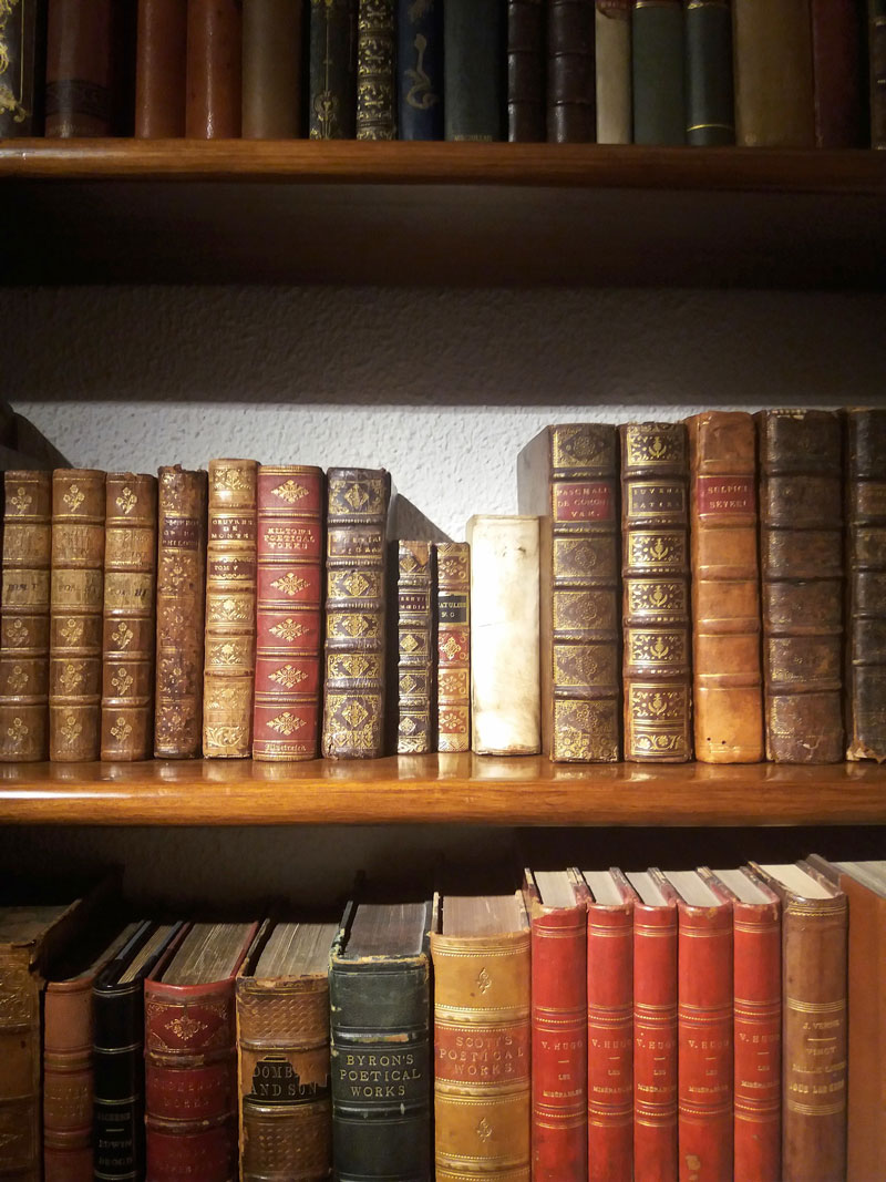 special volumes on bookshelf